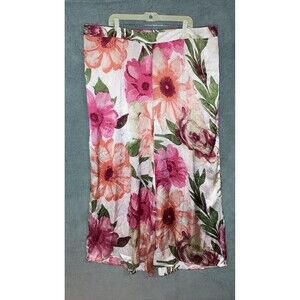 Womens Wide Leg Pants 26/28 Floral Flowy Boho Festival Indie Artsy Hippie Resort